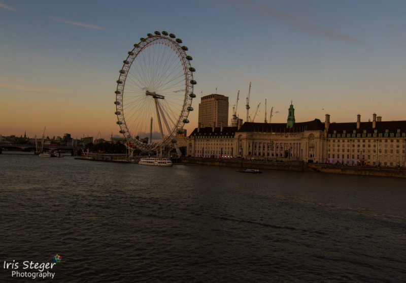 London Eye bei Sonnenuntergang